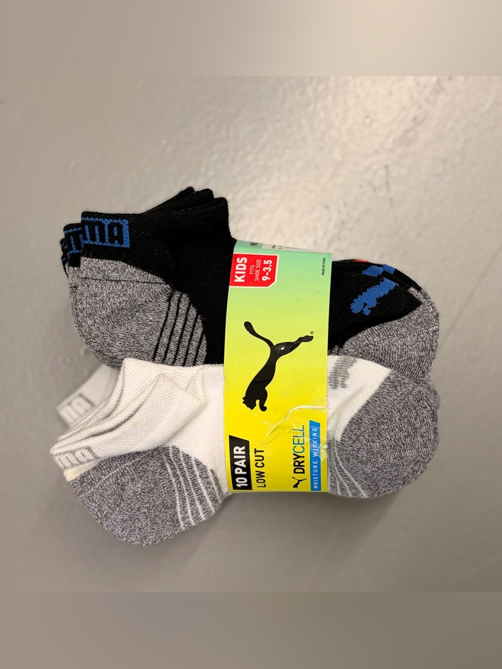 New Puma Kids Low Cut Athletic Socks (10 Pair Pack) - Size 9-3.5